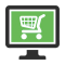Icon - PC-Bildschirm mit Einkaufswagen