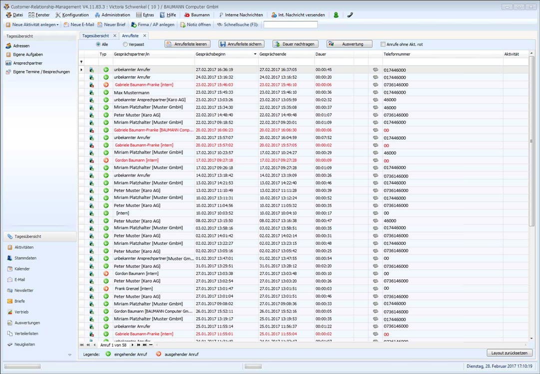 BAUMANN Software CRM Hotline-Verwaltung