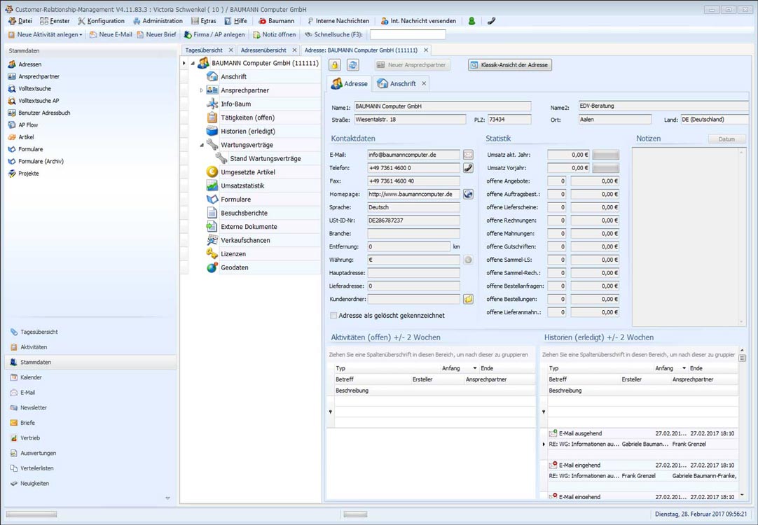 BAUMANN Software CRM Kundenmanagement