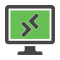 Icon - Angeschalteter PC Bildschirm mit Code