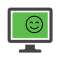 Icon - PC Bildschirm mit lachendem Smiley